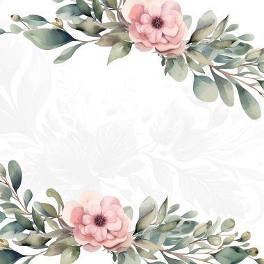 Renkli renkli çiçek vektörü güzel altın çiçek çizgileri düğün kartı şablonunda suluboya