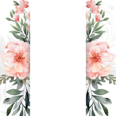 Renkli çiçek vektörü düğün davetiyesi şablonunu suluboya bırakıyor