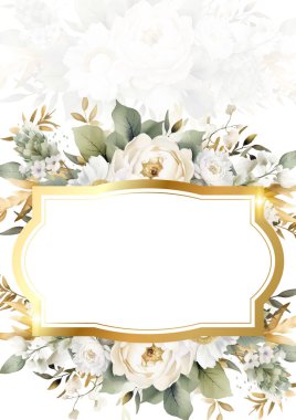 Renkli çiçek vektörü düğün davetiyesi şablonunu suluboya bırakıyor