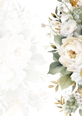 Renkli renkli çiçek vektörü zarif el düğün davetiyesi çiçek tasarımı suluboya