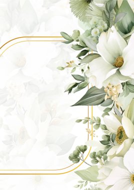 Renkli çiçek vektörü düğün davetiyesi şablonunu suluboya bırakıyor