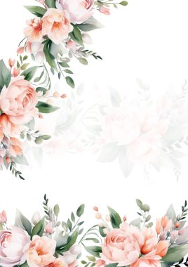 Renkli renkli çiçek vektörü zarif el düğün davetiyesi çiçek tasarımı suluboya