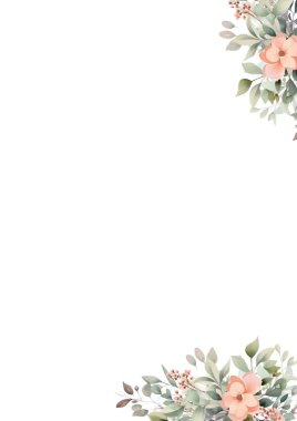 Lüks düğün davetiyesi şablonu. Altın çizgili suluboya kart, dallar, yapraklar. Zarif sonbahar botanik vektör tasarımı uygun