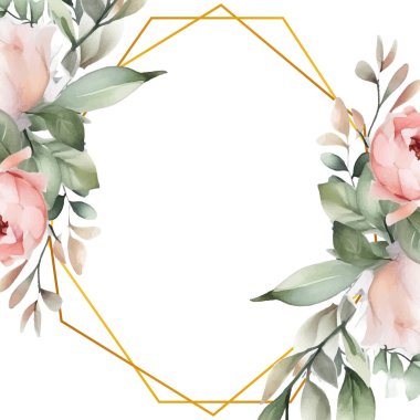 Renkli çiçek vektörü düğün davetiyesi şablonunu suluboya bırakıyor