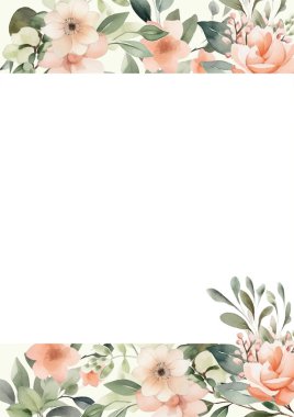 Güzel yeşil yapraklı düğün şablonu