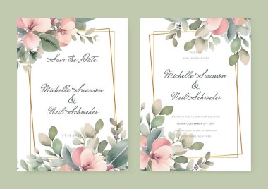 Düğün, yıldönümü, doğum günü ve parti için güzel bir çiçek çerçevesinin vektör çizimi. Pankart, poster, kart, davet ve albüm için tasarım