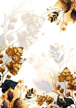 Renkli renkli çiçek vektörü zarif el düğün davetiyesi çiçek tasarımı suluboya