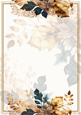 Renkli renkli çiçekli zarif düğün davetiyesi suluboya