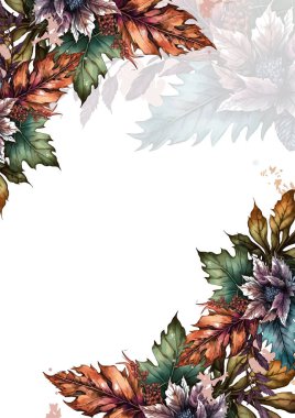 Rengarenk çiçekli güzel ve zarif düğün davetiyesi şablonu