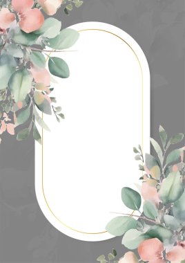 Güzel yeşil yapraklı düğün şablonu