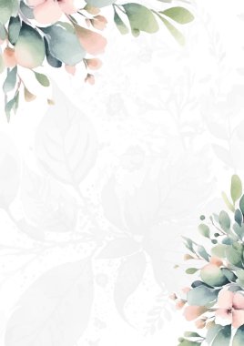 Güzel yeşil yapraklı düğün şablonu