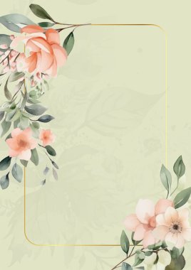 Güzel yeşil yapraklı düğün şablonu