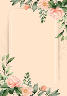 Güzel yeşil yapraklı düğün şablonu