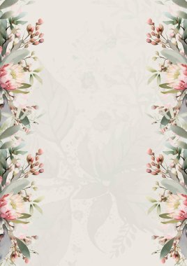 Güzel yeşil yapraklı düğün şablonu