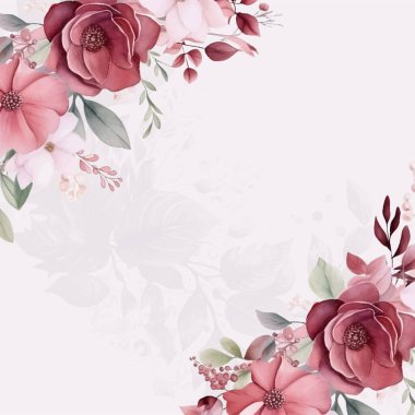 Güzel yeşil yapraklı düğün şablonu