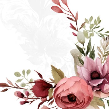 Güzel yeşil yapraklı düğün şablonu