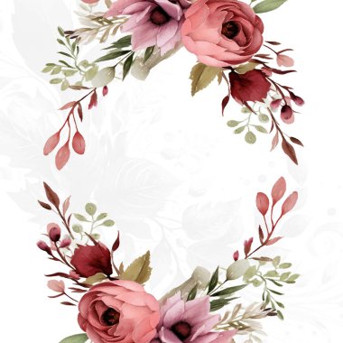 Güzel yeşil yapraklı düğün şablonu