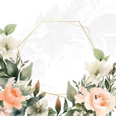 Güzel yeşil yapraklı düğün şablonu