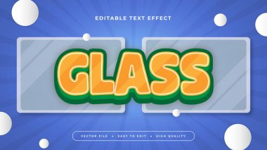 Renkli cam 3d düzenlenebilir metin efekti - yazı tipi biçimi