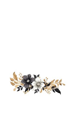 Güzel suluboya yaprak ve çiçeklerle vektör düğün davetiyesi şablonu