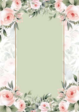 Rengarenk çiçekli güzel ve zarif düğün davetiyesi şablonu