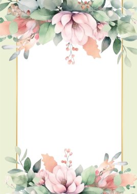 Rengarenk çiçekli güzel ve zarif düğün davetiyesi şablonu