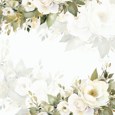 Rengarenk çiçekli güzel ve zarif düğün davetiyesi şablonu