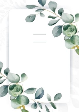 Renkli çiçek vektörü düğün davetiyesi şablonunu suluboya bırakıyor