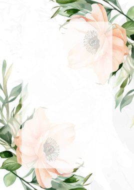 Renkli çiçek vektörü düğün davetiyesi şablonunu suluboya bırakıyor