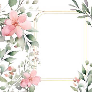 Renkli renkli çiçek vektörü zarif el düğün davetiyesi çiçek tasarımı suluboya