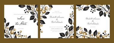 Düğün davetiyesi, düğün davetiyesi, davetiye, davetiye, davetiye. Çiçekli Vintage Düğün davet şablonu