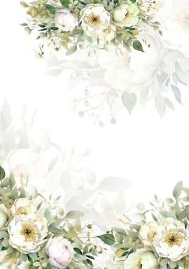 Renkli renkli çiçek vektörü zarif el düğün davetiyesi çiçek tasarımı suluboya