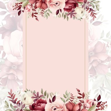 Renkli renkli çiçek vektörü zarif el düğün davetiyesi çiçek tasarımı suluboya