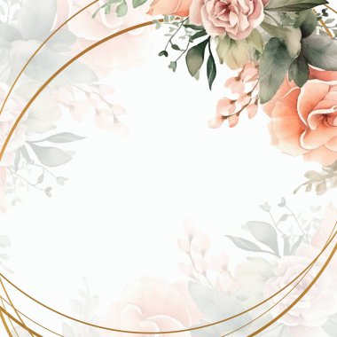 Renkli renkli çiçek vektörü zarif el düğün davetiyesi çiçek tasarımı suluboya