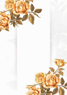 Renkli renkli çiçek vektörü zarif el düğün davetiyesi çiçek tasarımı suluboya