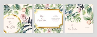 Renkli çiçek vektörü düğün davetiyesi şablonunu suluboya bırakıyor