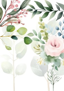 Rengarenk çiçekli güzel ve zarif düğün davetiyesi şablonu