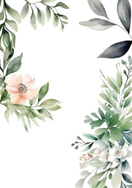 Renkli renkli çiçek güzel el çizilmiş düğün davetiyesi suluboya