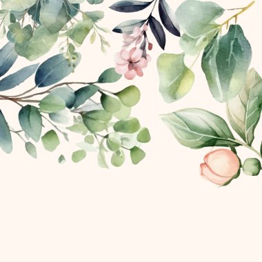 Renkli renkli çiçek vektörü güzel altın çiçek çizgileri düğün kartı şablonunda suluboya