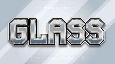 Dilver gri ve beyaz cam 3d düzenlenebilir metin efekti - yazı tipi biçimi