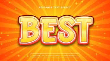 Turuncu ve sarı en iyi 3d düzenlenebilir metin efekti - yazı tipi biçimi