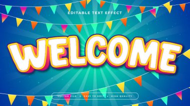 Renkli karşılama 3d düzenlenebilir metin efekti - yazı tipi biçimi