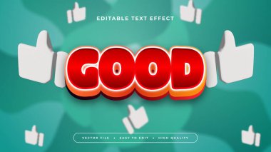 Yeşil sarı ve kırmızı iyi 3d düzenlenebilir metin efekti - yazı tipi biçimi