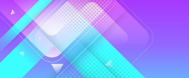 Mavi ve mor menekşe, geometrik şekilli, modern ve basit soyut sancak sanat vektörü. Arkaplan sunumu, arkaplan, duvar kağıdı, afiş, broşür, web düzeni ve kapak için