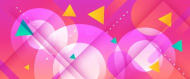 Basit geometrik şekilli renkli vektör soyut gradyan afişi. Kapak tasarımı, kitap tasarımı, poster, CD kapağı, broşür, web sitesi arka planı veya reklam için