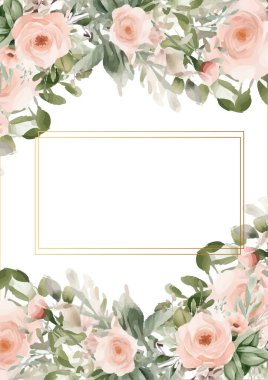 Rengarenk çiçekli güzel ve zarif düğün davetiyesi şablonu