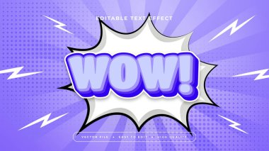 Gri beyaz ve mor menekşe wow 3d düzenlenebilir metin efekti - yazı tipi