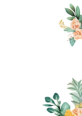 Modern vektör el çiçekli düğün davetiyesi şablonu