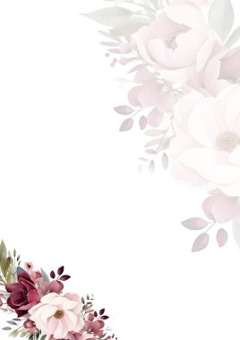 Renkli çiçek vektörü düğün davetiyesi şablonunu suluboya bırakıyor