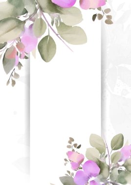 Rengarenk çiçekli güzel ve zarif düğün davetiyesi şablonu